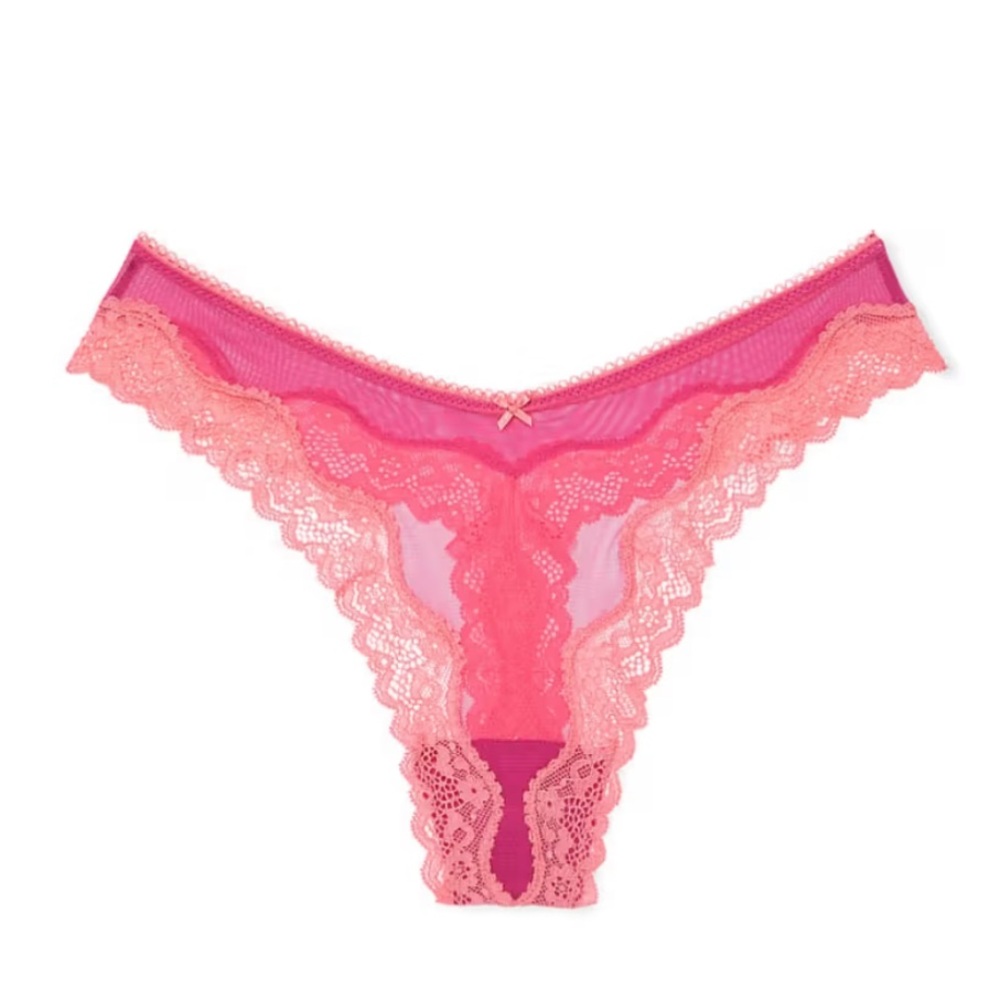 🩷TEASE Victoria’s Secret Lace Trim Pink Thong